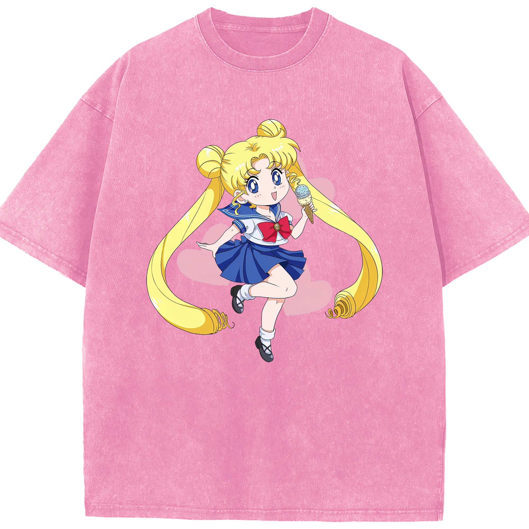 （画像用） 美少女戦士セーラームーン 愛野 美奈子 あいの みなこ Sailor Moon Aino Minako 綿100% ヴィンテージ風 半袖Tシャツ（フロントプリント）